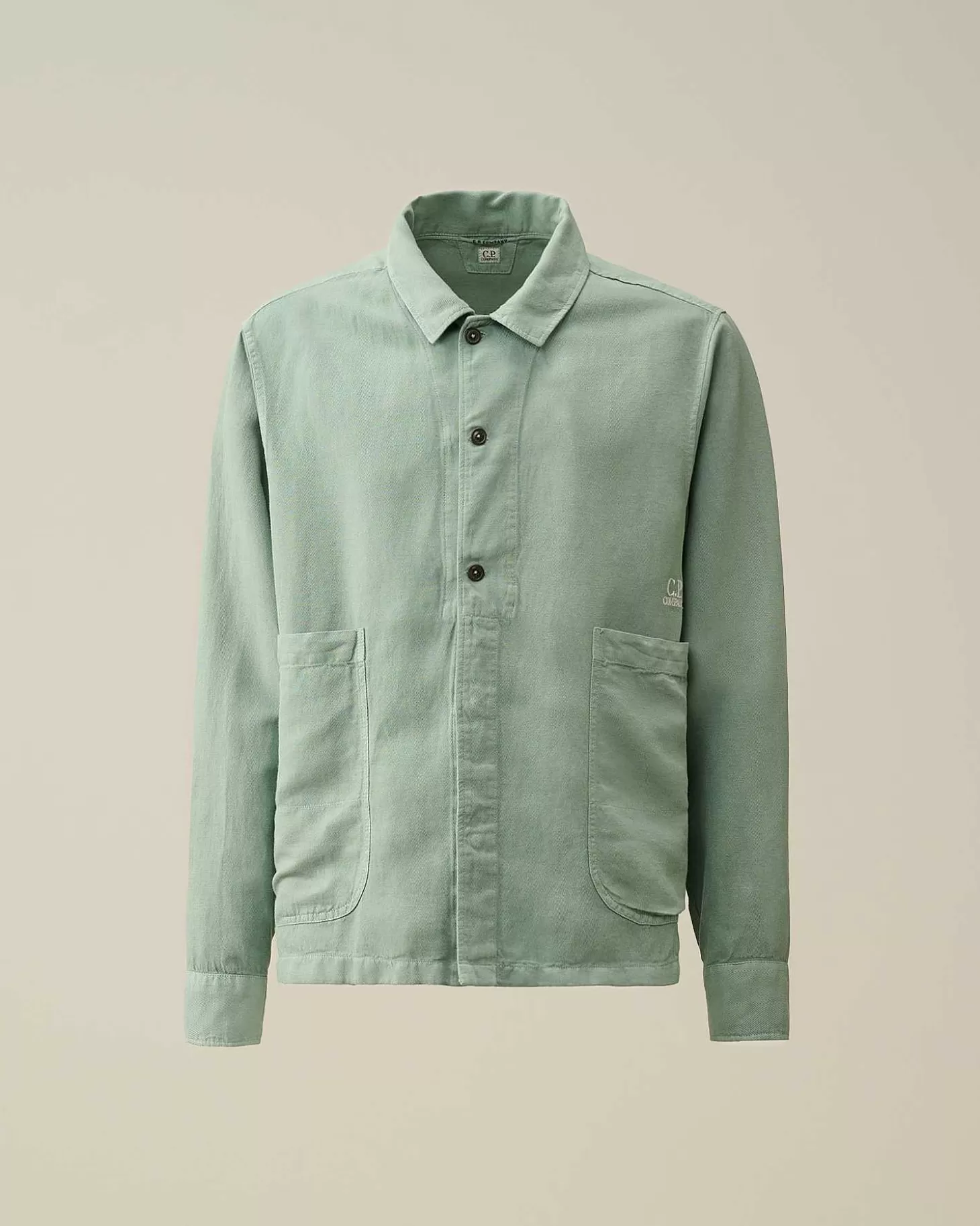 Homme C.P. Company Chemises^Broken Linen/Cotton Pocket Shirt