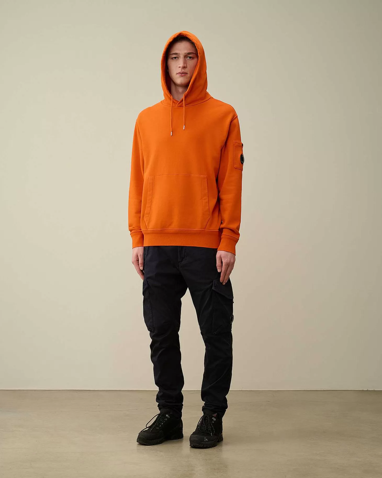 Homme C.P. Company Sweat-Shirts^Cotton Diagonal Fleece Lens Hoodie