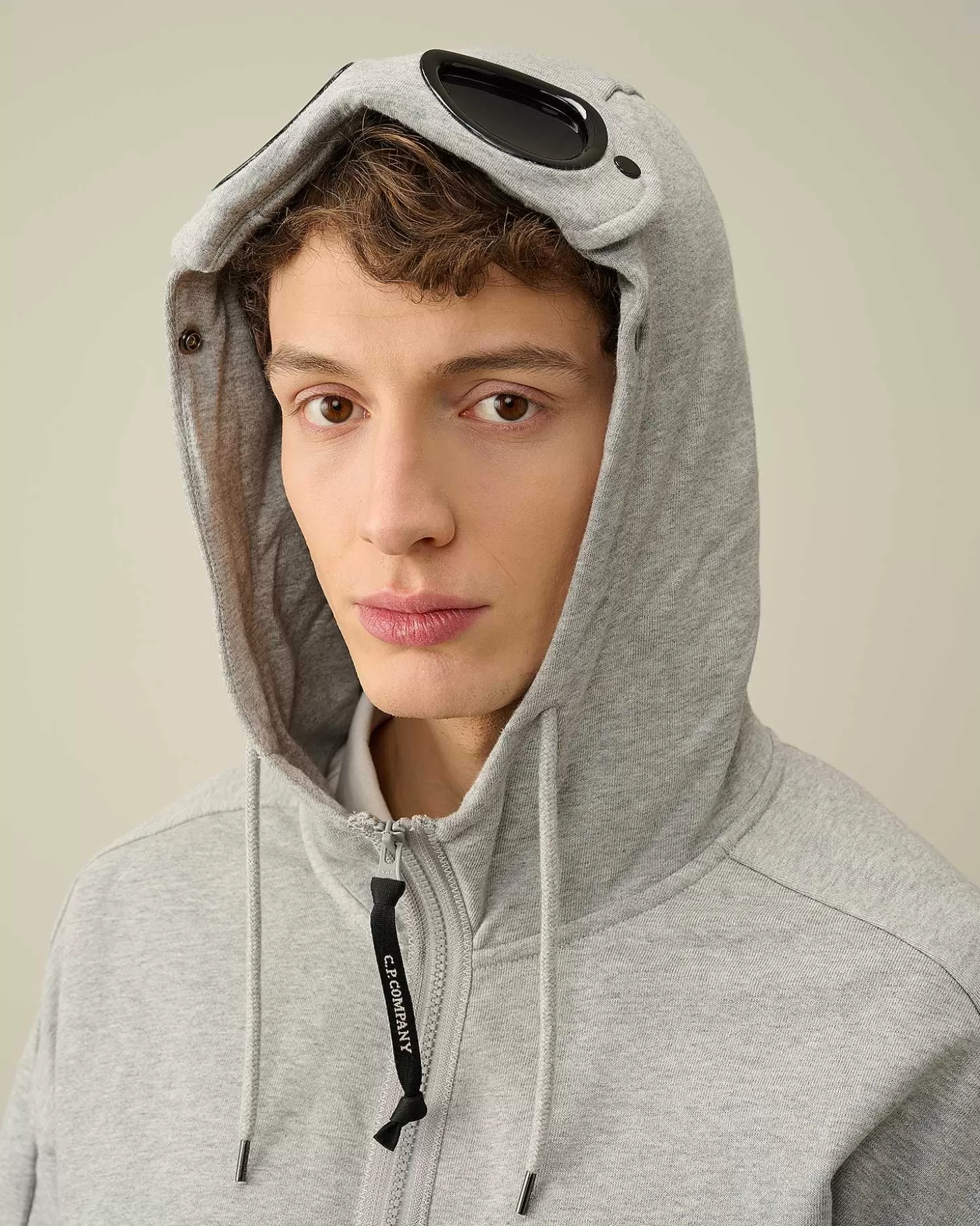 Homme C.P. Company Sweat-Shirts^Diagonal Raised Fleece Goggle Zipped Hoodie