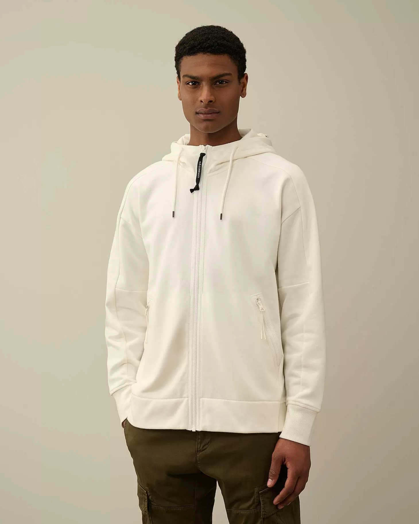 Homme C.P. Company Sweat-Shirts^Diagonal Raised Fleece Goggle Zipped Hoodie