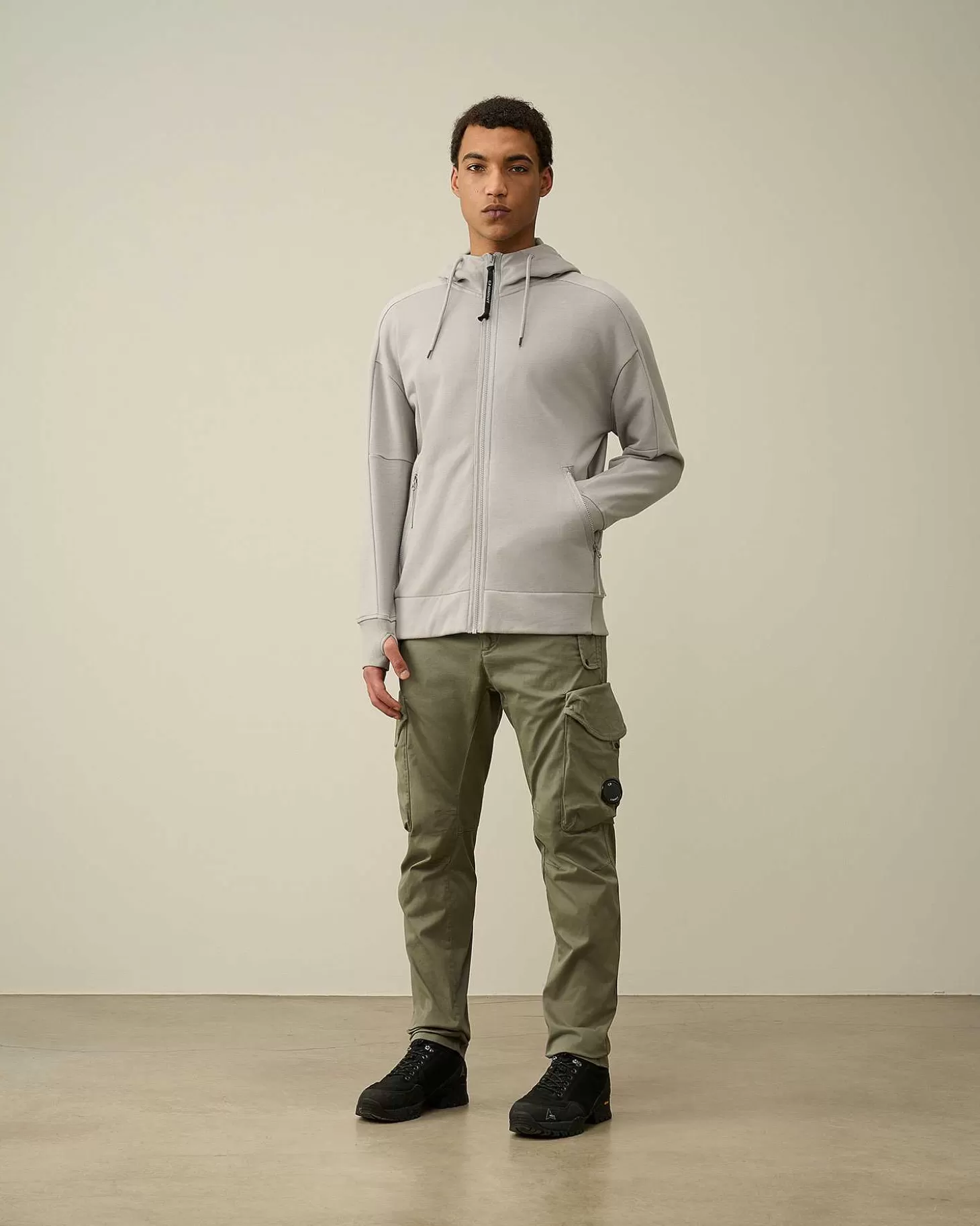 Homme C.P. Company Sweat-Shirts^Diagonal Raised Fleece Goggle Zipped Hoodie