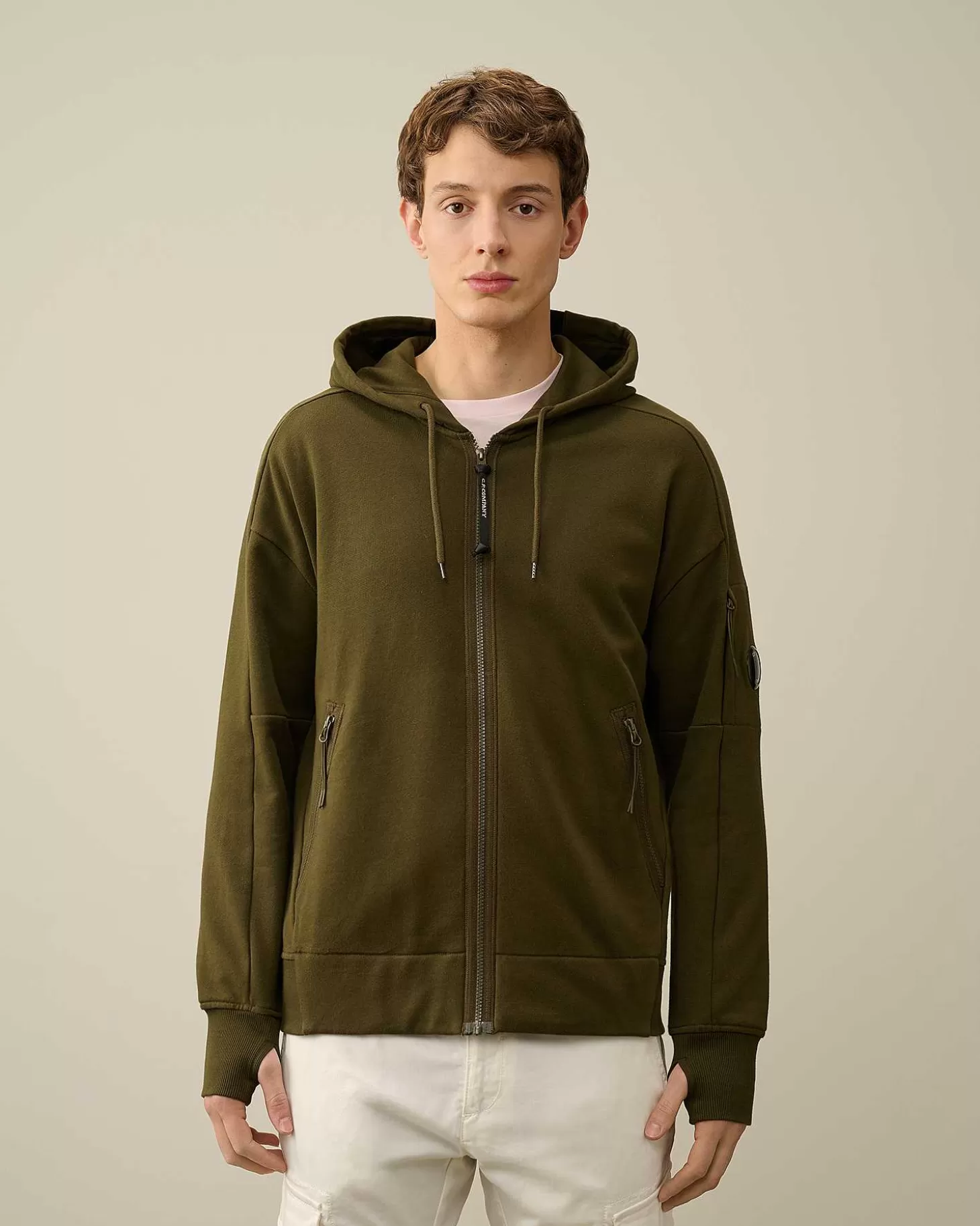 Homme C.P. Company Sweat-Shirts^Diagonal Raised Fleece Zipped Hoodie