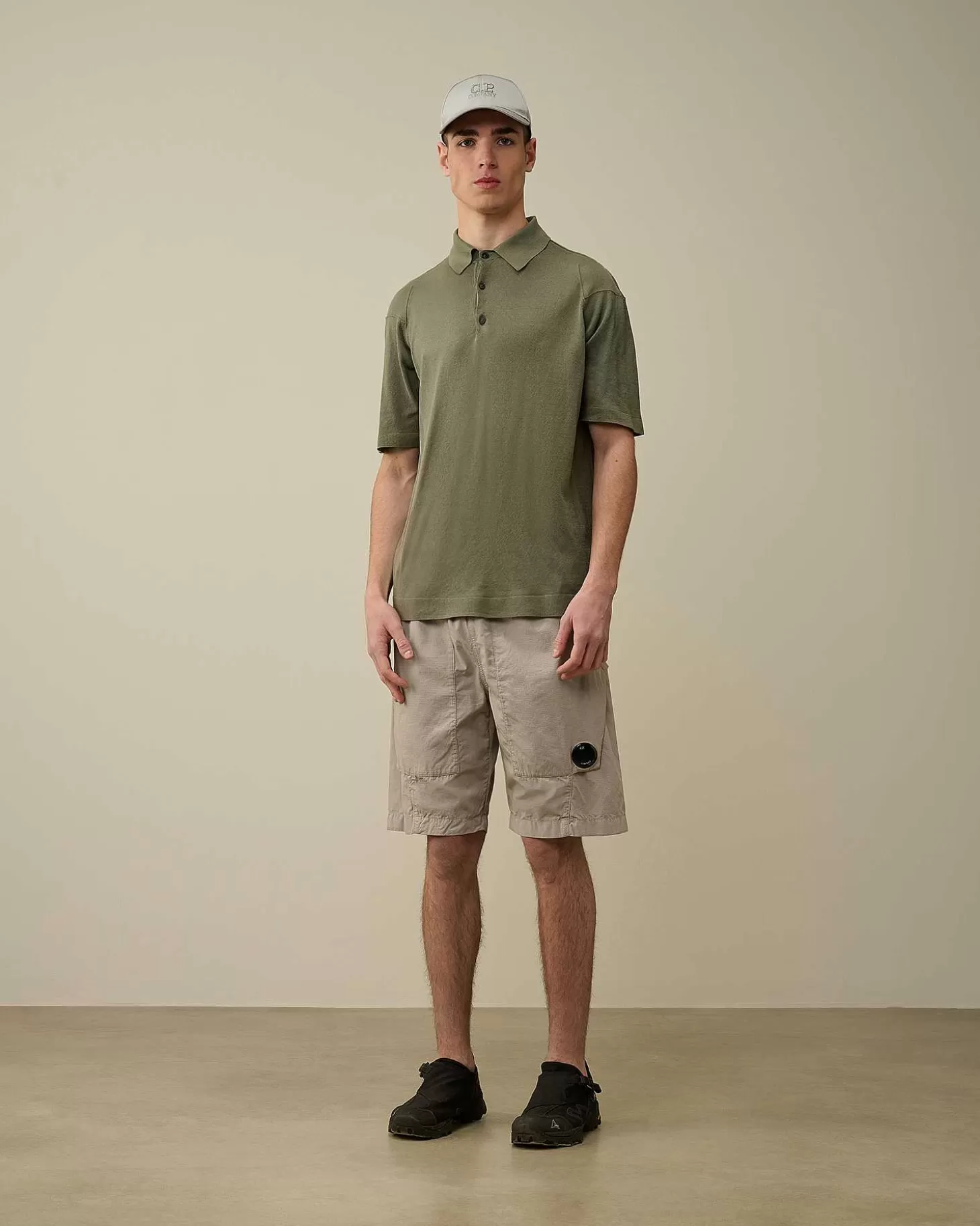 Homme C.P. Company Pulls^Filo Di Scozia Knitted Polo Shirt