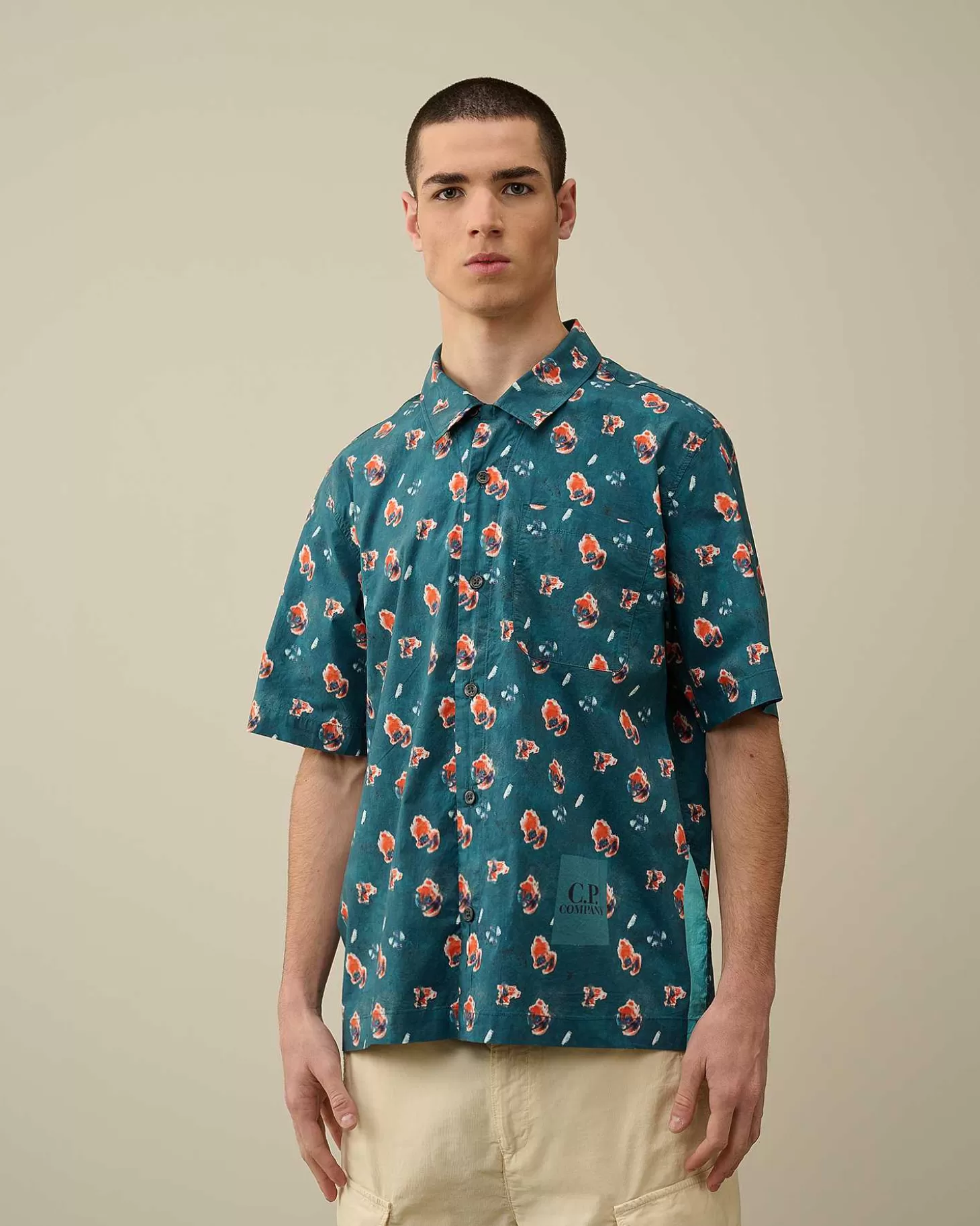 Homme C.P. Company Chemises^Popeline Sponged Print Shirt