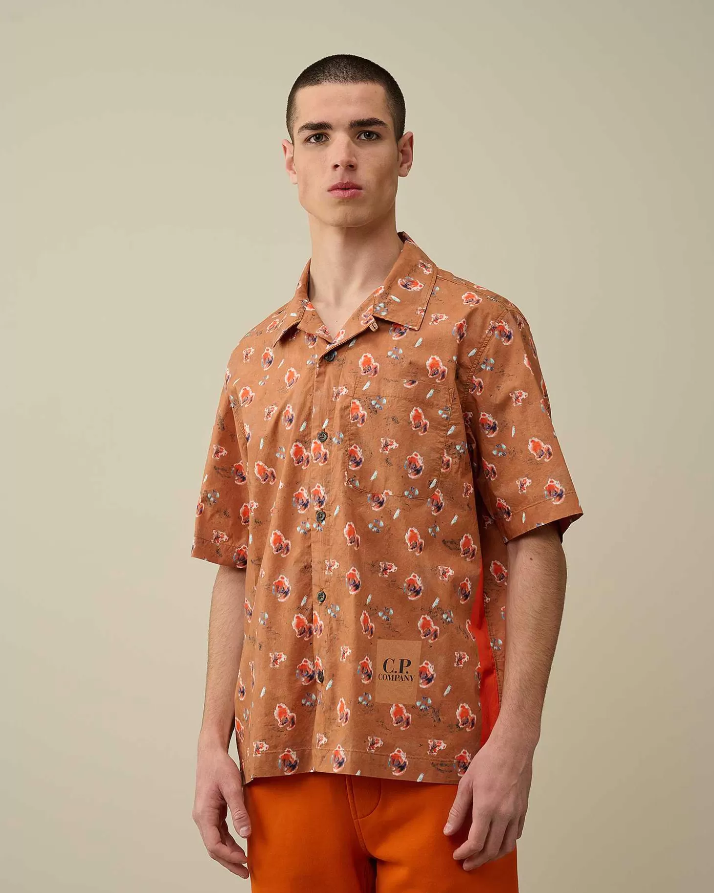 Homme C.P. Company Chemises^Popeline Sponged Print Shirt