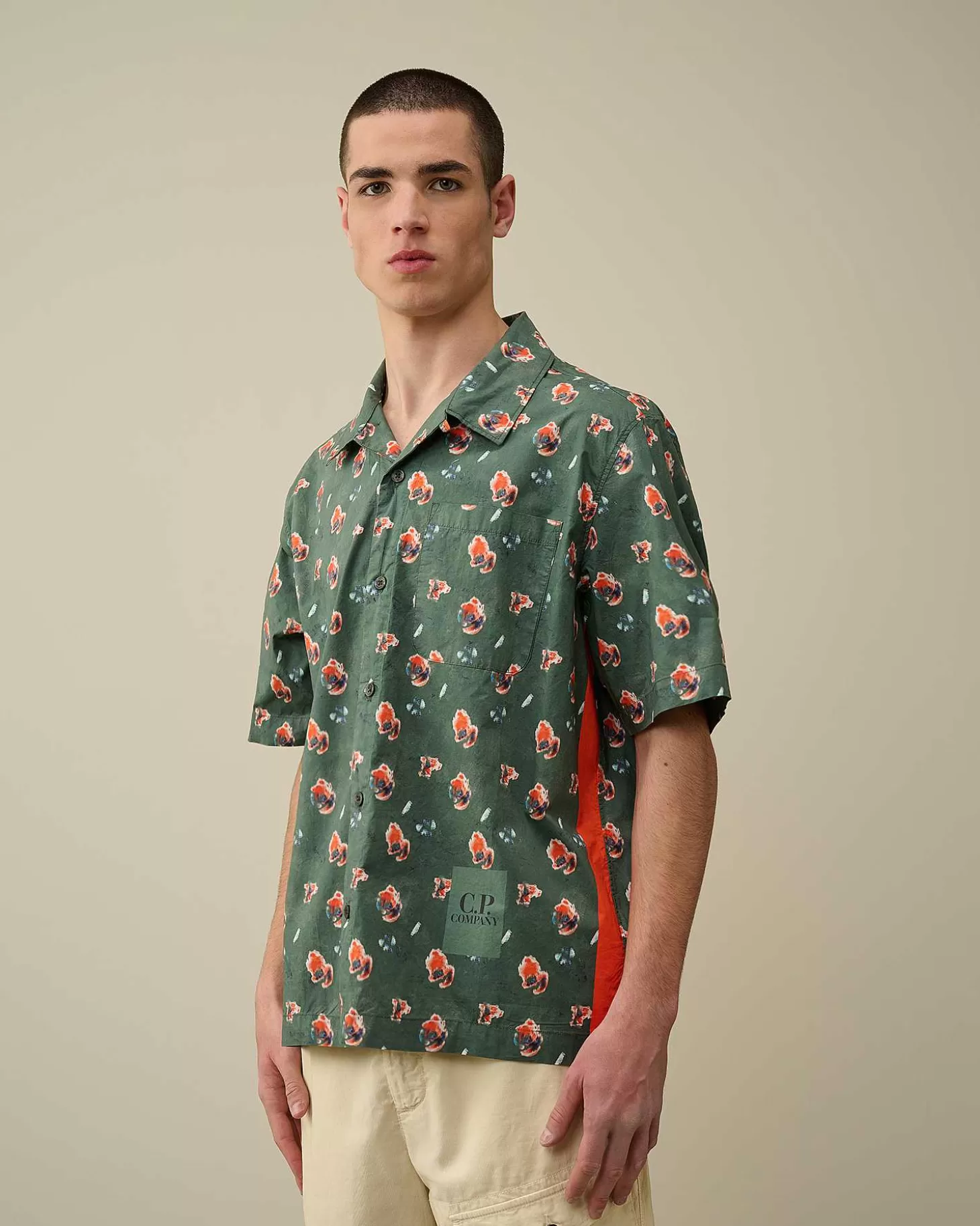 Homme C.P. Company Chemises^Popeline Sponged Print Shirt